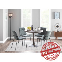 Lumisource DT-DKTA ANE Dakota Industrial Dining Table in Antique Metal and Espresso Wood-Pressed Grain Bamboo